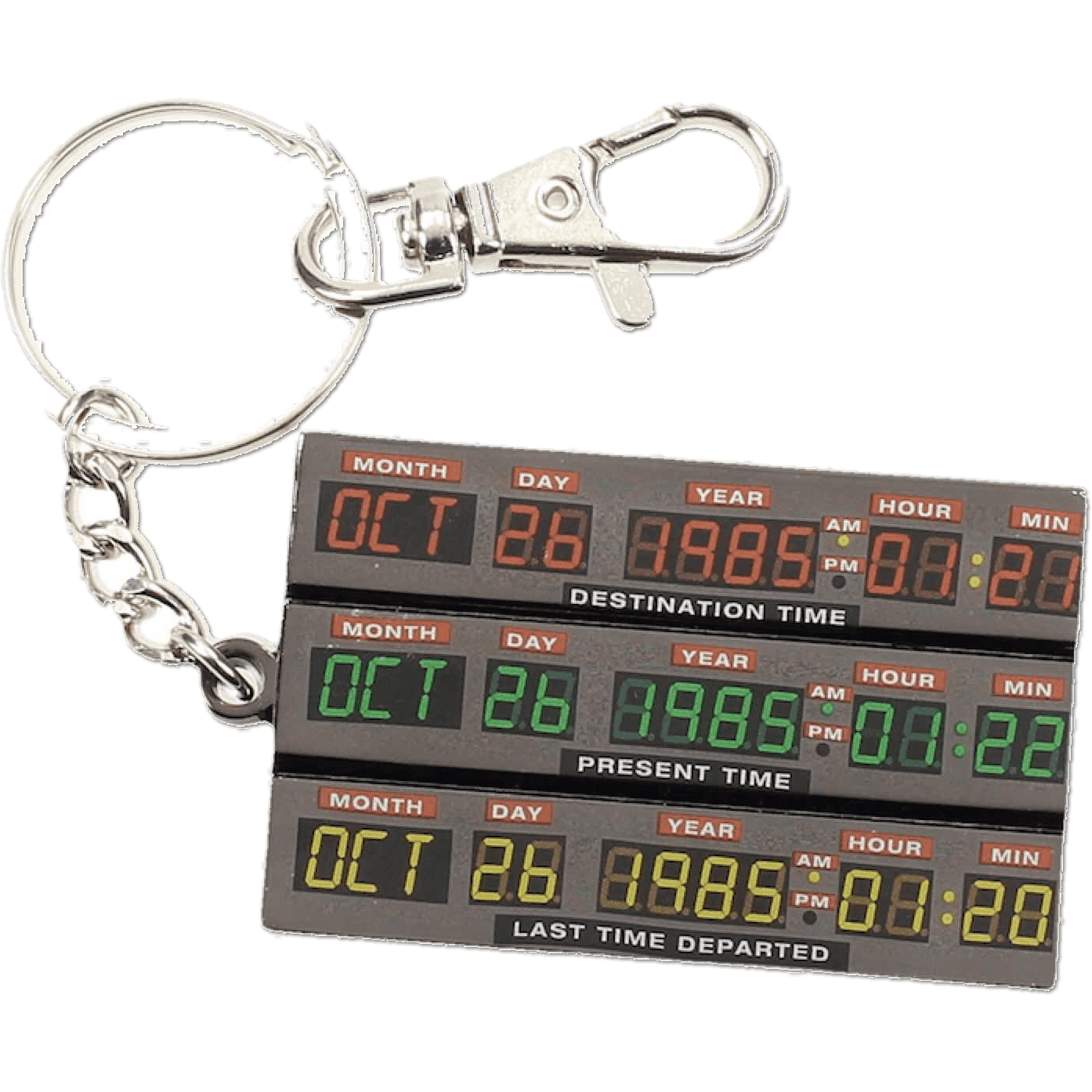 Back to the Future Time Circuits Metal Key Ring Keychain SD Toys