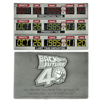 Back to the Future 40th Anniversary Time Circuits Ingot