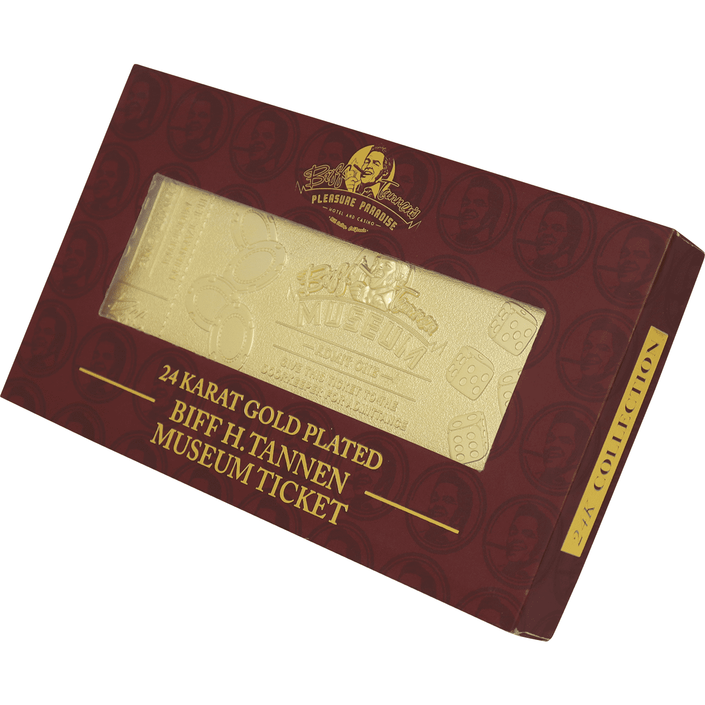 Back to the Future Part II Limited Edition 24 Karat gold-plated Biff Tannen Museum ticket replica Commemorative Ticket Fanattik