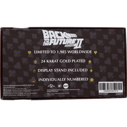 Back to the Future Part II Limited Edition 24 Karat gold-plated Biff Tannen Museum ticket replica Commemorative Ticket Fanattik
