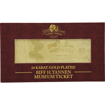 Back to the Future Part II Limited Edition 24 Karat gold-plated Biff Tannen Museum ticket replica Commemorative Ticket Fanattik