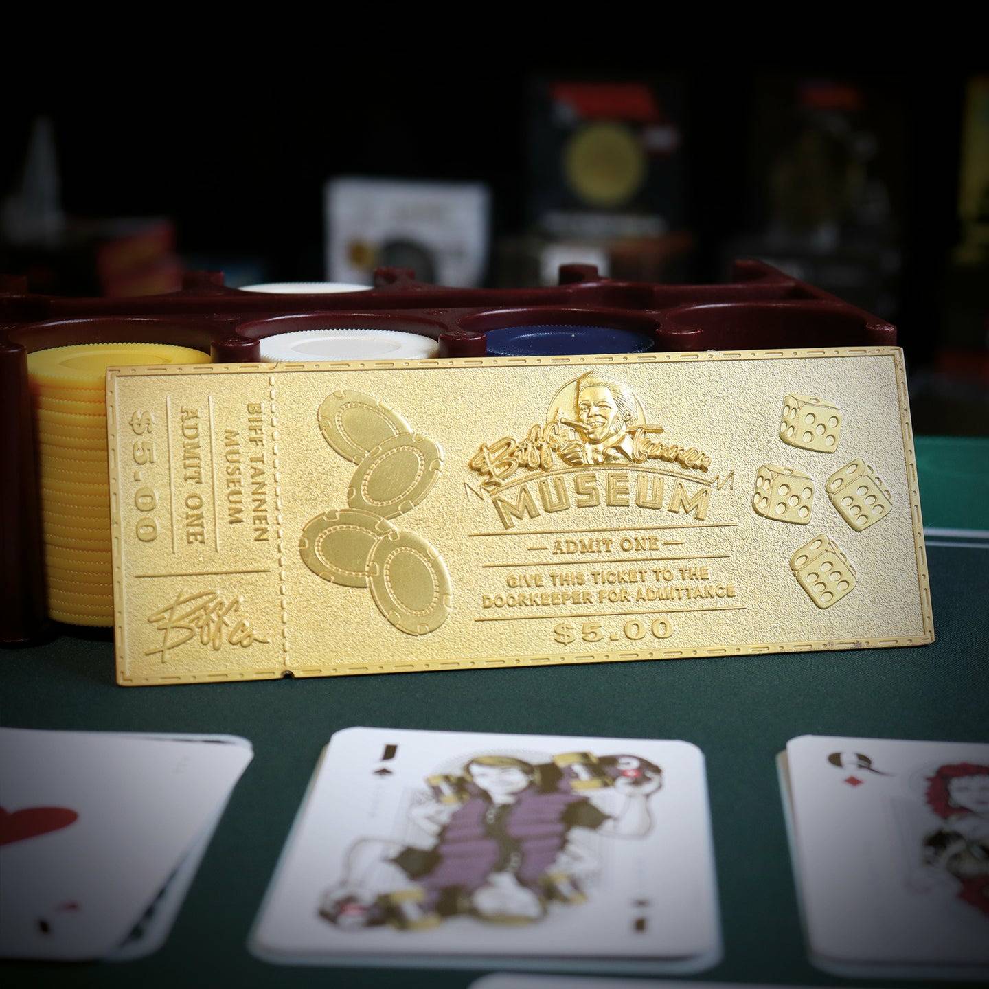 Back to the Future Part II Limited Edition 24 Karat gold-plated Biff Tannen Museum ticket replica Commemorative Ticket Fanattik