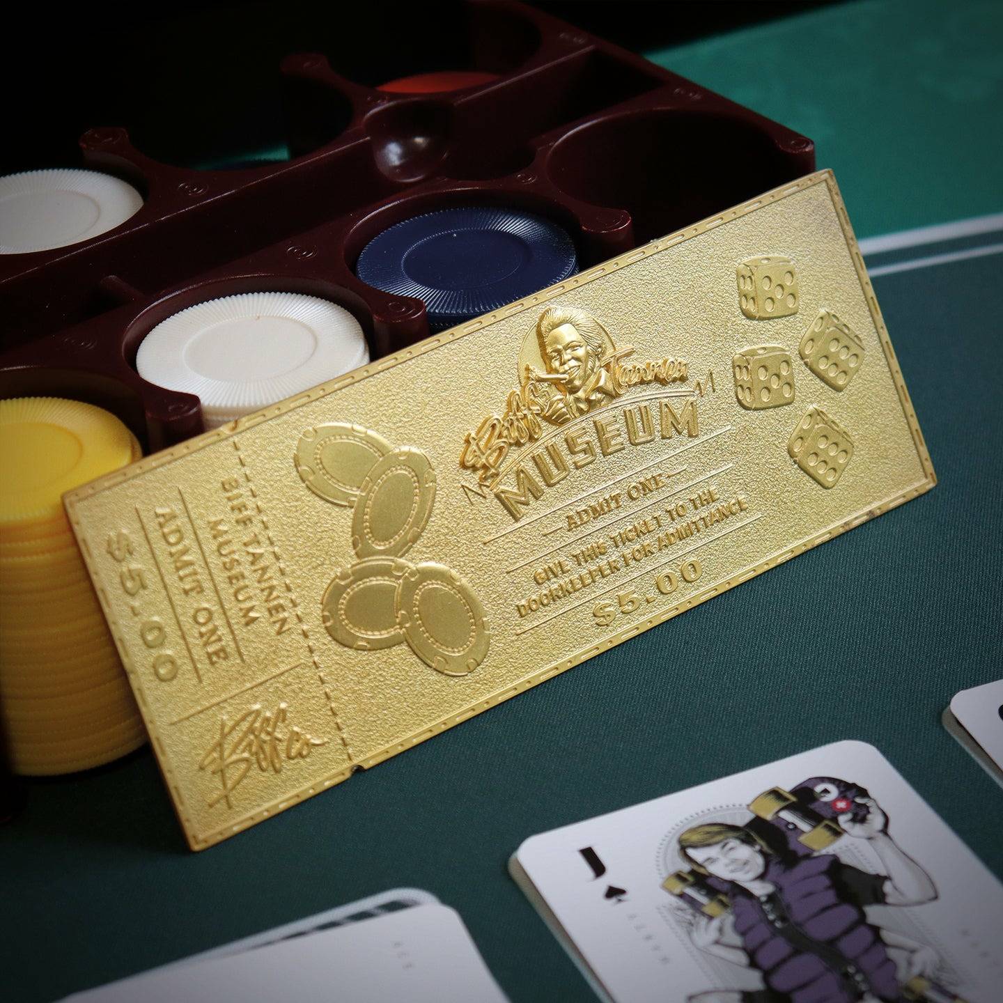 Back to the Future Part II Limited Edition 24 Karat gold-plated Biff Tannen Museum ticket replica Commemorative Ticket Fanattik