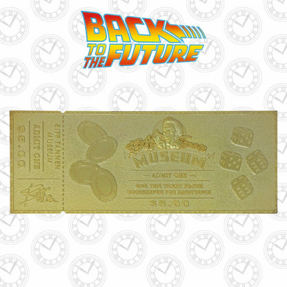 Back to the Future Part II Limited Edition 24 Karat gold-plated Biff Tannen Museum ticket replica Commemorative Ticket Fanattik