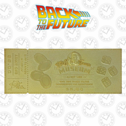 Back to the Future Part II Limited Edition 24 Karat gold-plated Biff Tannen Museum ticket replica Commemorative Ticket Fanattik