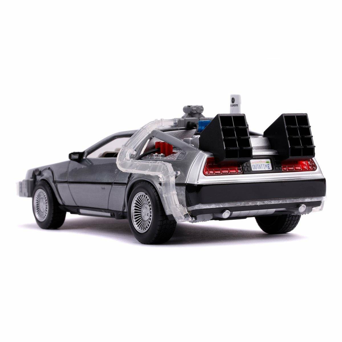 Back to the Future Part II die-cast 1:24 scale "Hollywood Rides" light-up DeLorean Time Machine Die-cast Model Cars Jada Toys