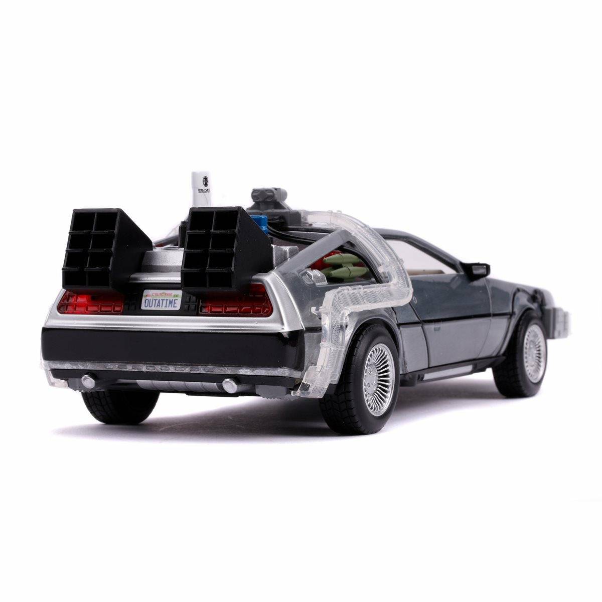Back to the Future Part II die-cast 1:24 scale "Hollywood Rides" light-up DeLorean Time Machine Die-cast Model Cars Jada Toys