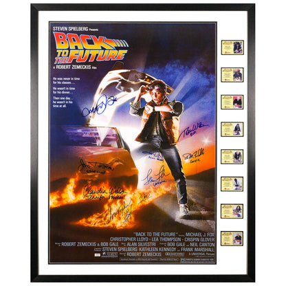 PREMIUM | Michael J. Fox, Christopher Lloyd, Tom Wilson, Lea Thompson, Claudia Wells Autographed 1985 Back to the Future 27x39 Single-Sided Movie Poster