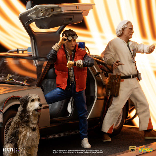 Iron Studios Back to the Future DeLorean Full Set 1:10 Scale Statue [PRE-ORDER: Expected Availability May - Jun 2024!] Statue Iron Studios