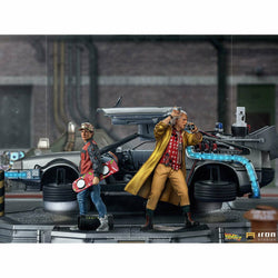 Iron Studios Back to the Future Part II DeLorean (Full Deluxe Version including Marty McFly and Doc Brown) 1:10 Scale Statues Statue Iron Studios