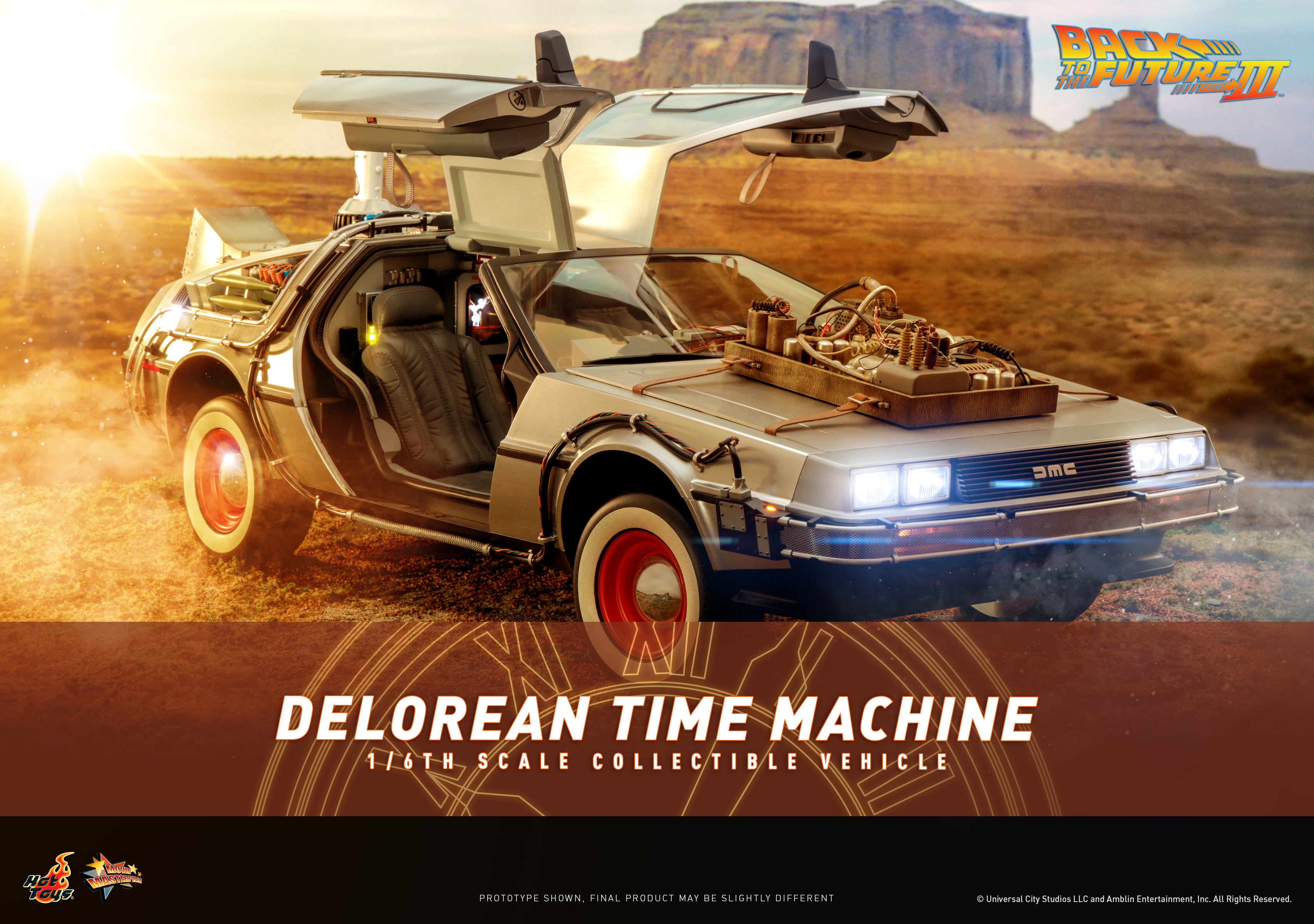 Hot Toys Back to the Future Part III 1:6 Scale DeLorean Time Machine ...