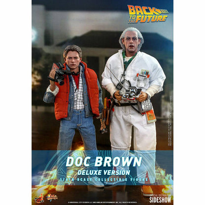 Hot Toys Back to the Future Doc Brown (Deluxe Version) 1:6 Scale Collectible Figure with bonus Plutonium case Action Figure Hot Toys