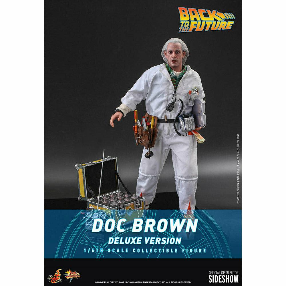 Hot Toys Back to the Future Doc Brown (Deluxe Version) 1:6 Scale Collectible Figure with bonus Plutonium case Action Figure Hot Toys