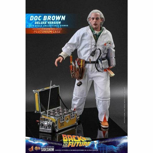 Hot Toys Back to the Future Doc Brown (Deluxe Version) 1:6 Scale Collectible Figure with bonus Plutonium case Action Figure Hot Toys