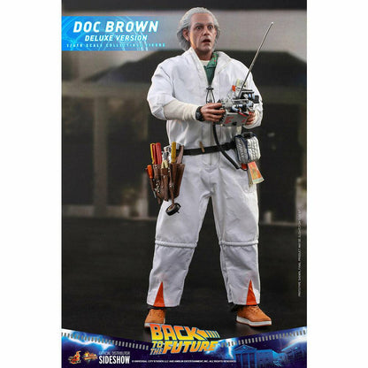 Hot Toys Back to the Future Doc Brown (Deluxe Version) 1:6 Scale Collectible Figure with bonus Plutonium case Action Figure Hot Toys