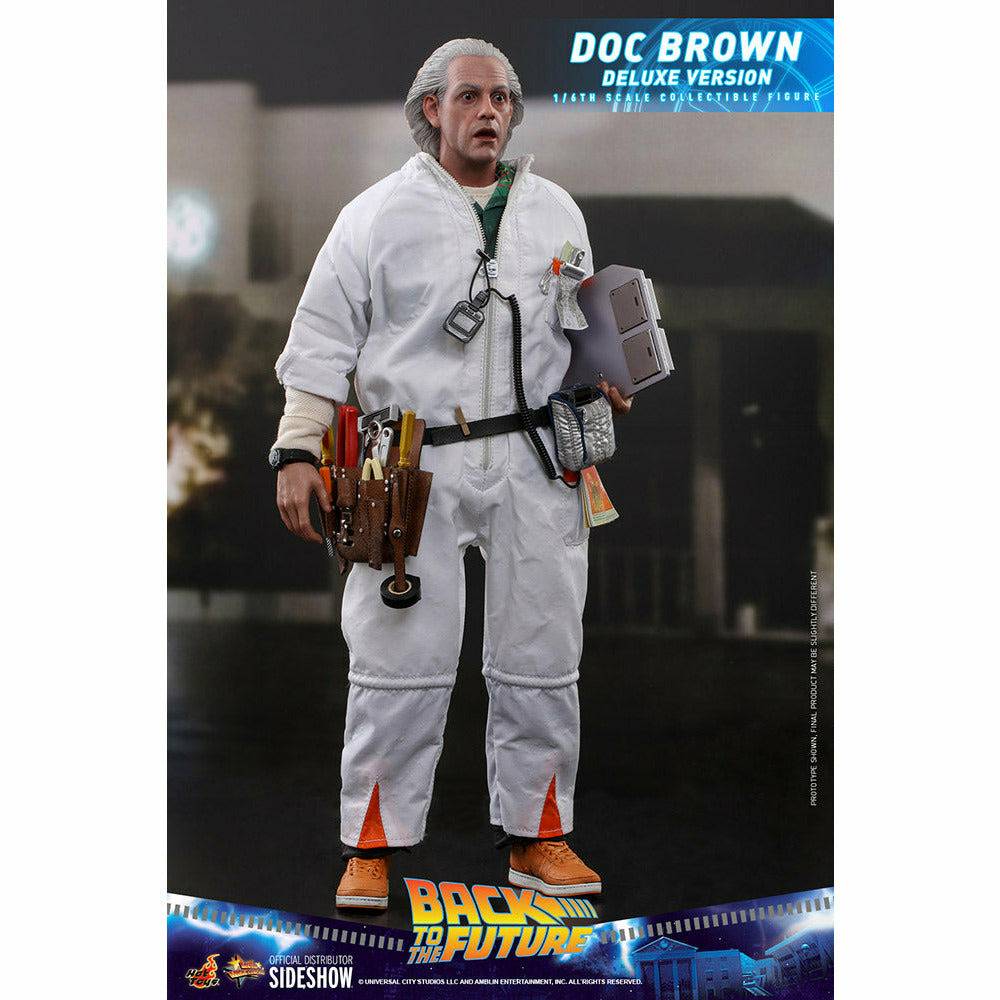 Hot Toys Back to the Future Doc Brown (Deluxe Version) 1:6 Scale Collectible Figure with bonus Plutonium case Action Figure Hot Toys