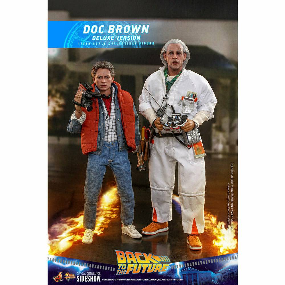 Hot Toys Back to the Future Doc Brown (Deluxe Version) 1:6 Scale Collectible Figure with bonus Plutonium case Action Figure Hot Toys