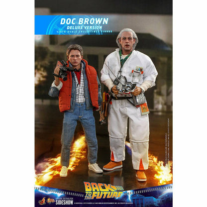 Hot Toys Back to the Future Doc Brown (Deluxe Version) 1:6 Scale Collectible Figure with bonus Plutonium case Action Figure Hot Toys