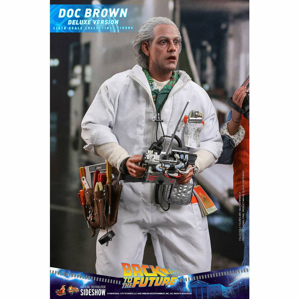 Hot Toys Back to the Future Doc Brown (Deluxe Version) 1:6 Scale Collectible Figure with bonus Plutonium case Action Figure Hot Toys