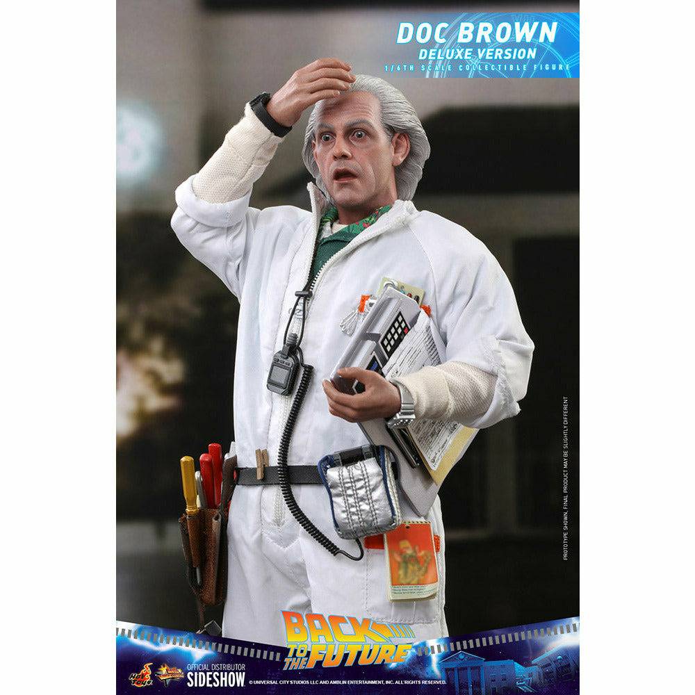 Hot Toys Back to the Future Doc Brown (Deluxe Version) 1:6 Scale Collectible Figure with bonus Plutonium case Action Figure Hot Toys