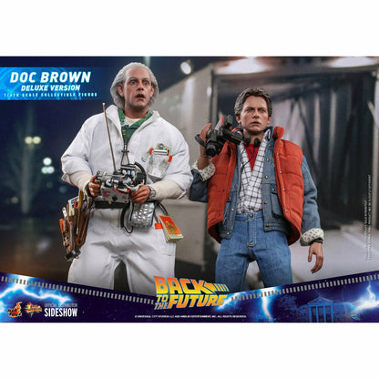 Hot Toys Back to the Future Doc Brown (Deluxe Version) 1:6 Scale Collectible Figure with bonus Plutonium case Action Figure Hot Toys