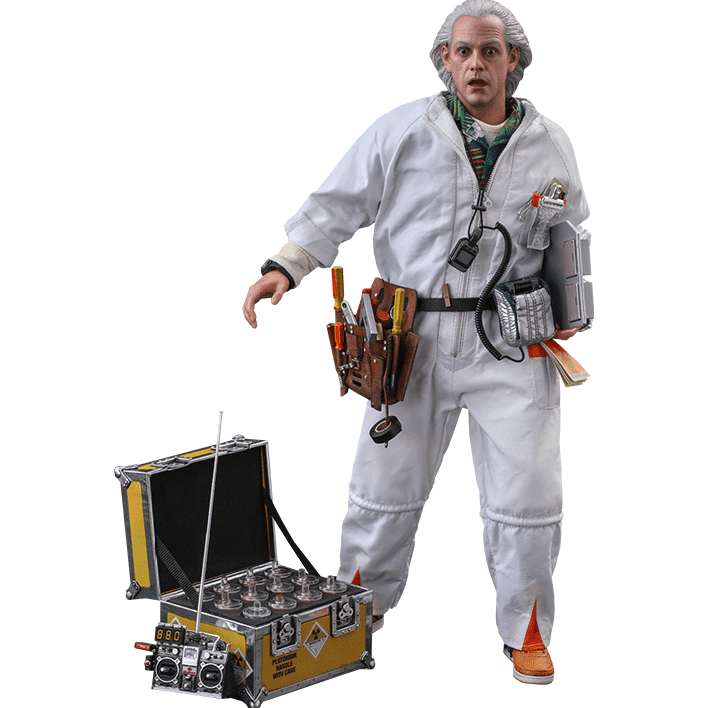 Hot Toys Back to the Future Doc Brown (Deluxe Version) 1:6 Scale Collectible Figure with bonus Plutonium case Action Figure Hot Toys