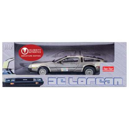 PREMIUM | Michael J. Fox Autographed 1:18 Scale Die-Cast DeLorean DMC-12