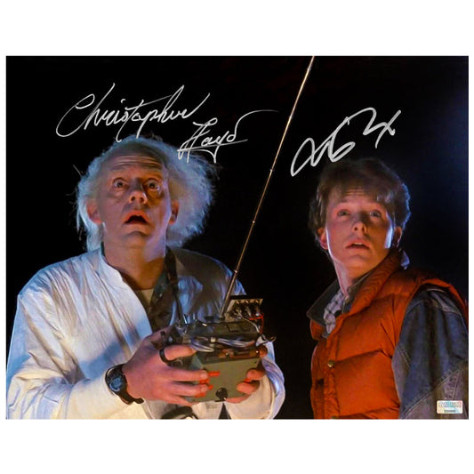 PREMIUM | Michael J. Fox, Christopher Lloyd Autographed Back to the Future Marty McFly Doc Brown 1.21 Gigawatts 11x14 Photo