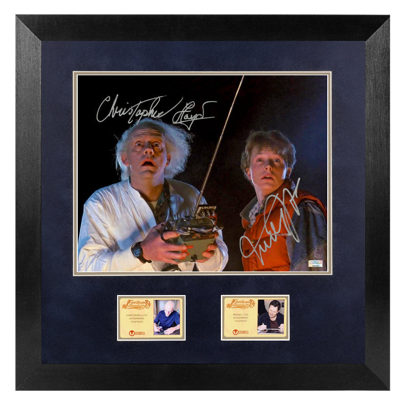 PREMIUM | Michael J. Fox, Christopher Lloyd Autographed Back to the Future Marty McFly Doc Brown 1.21 Gigawatts 11x14 Photo