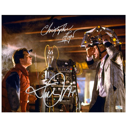 PREMIUM | Michael J. Fox, Christopher Lloyd Autographed Back to the Future Marty McFly, Doc Brown Lab 11x14 Photo