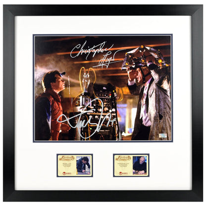 PREMIUM | Michael J. Fox, Christopher Lloyd Autographed Back to the Future Marty McFly, Doc Brown Lab 11x14 Photo
