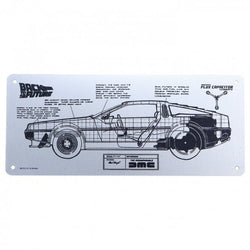 Back to the Future Limited Edition Metal DeLorean Schematic Fan-Plate Metal Sign Fanattik