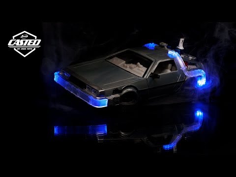 Back to the Future Part II die-cast 1:24 scale "Hollywood Rides" light-up DeLorean Time Machine Die-cast Model Cars Jada Toys